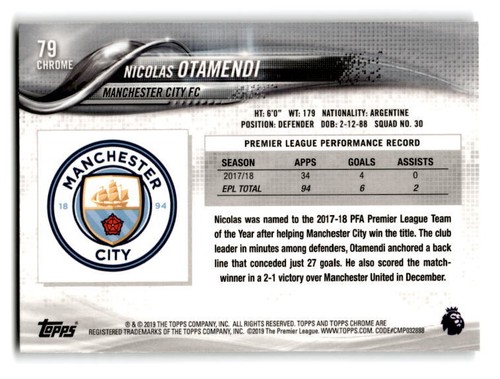2018-19 Topps Chrome Premier League Soccer Base- Pick Your Card - Picture 155 of 195