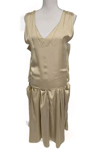 BOTTEGA VENETA Two In One 100% Silk Dress Cream Made In ITALY Women’s Size 38