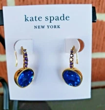 kate spade -reflecting pool -pave round drop earrings- blue multi -NWT- $58  b45
