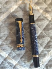Parker Duofold Centennial fountain pen marble blue