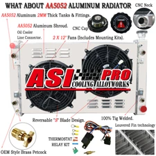 3-Row Radiator Shroud Fan Kit Fit 1988-99 Chevrolet C/K 1500 2500 3500 5.0L 5.7L