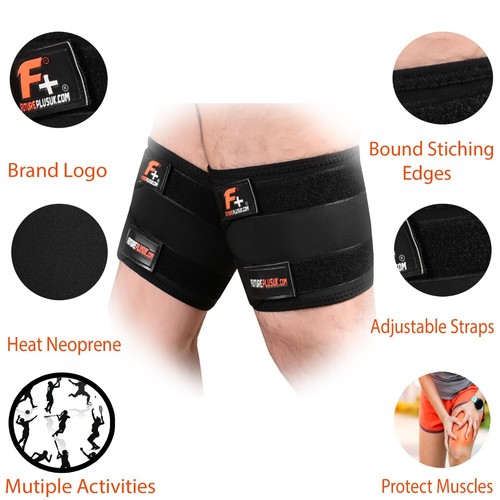 Tutore supporto compressione coscia artrite sport lesioni muscolari antidolorifico impacchi - Foto 4 di 15