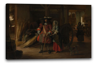 Kunstdruck Pieter de Hooch - Die Gastgeberin bezahlen