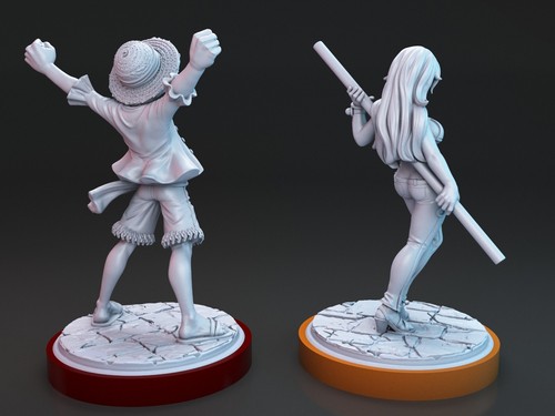 Luffy and Nami anime miniature for Tabletop, boardgames, dioramas... - Imagen 29 de 29