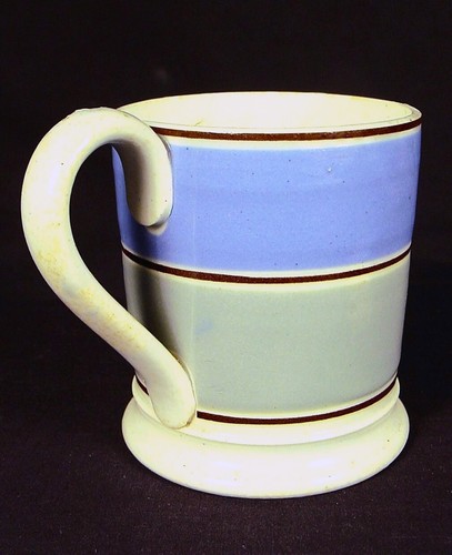 RARE 1800s TINY PETITE 3” MOCHAWARE MUG STAFFORDSHIRE PEARLWARE MOCHA WARE MINT - Picture 3 of 7