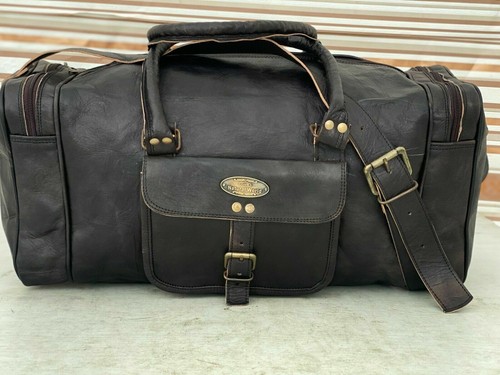 Sac De Sport En Cuir Vintage - Grand Cabas Week-end - Homme/Femme - Marron