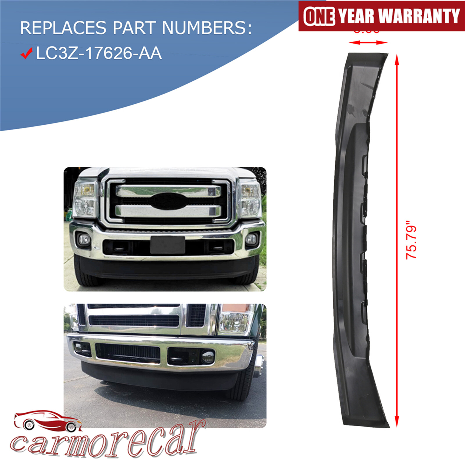 Front Lower Valance 7.25" For Ford F-250 F-350 F-450 2020-2022 4-Wheel Drive