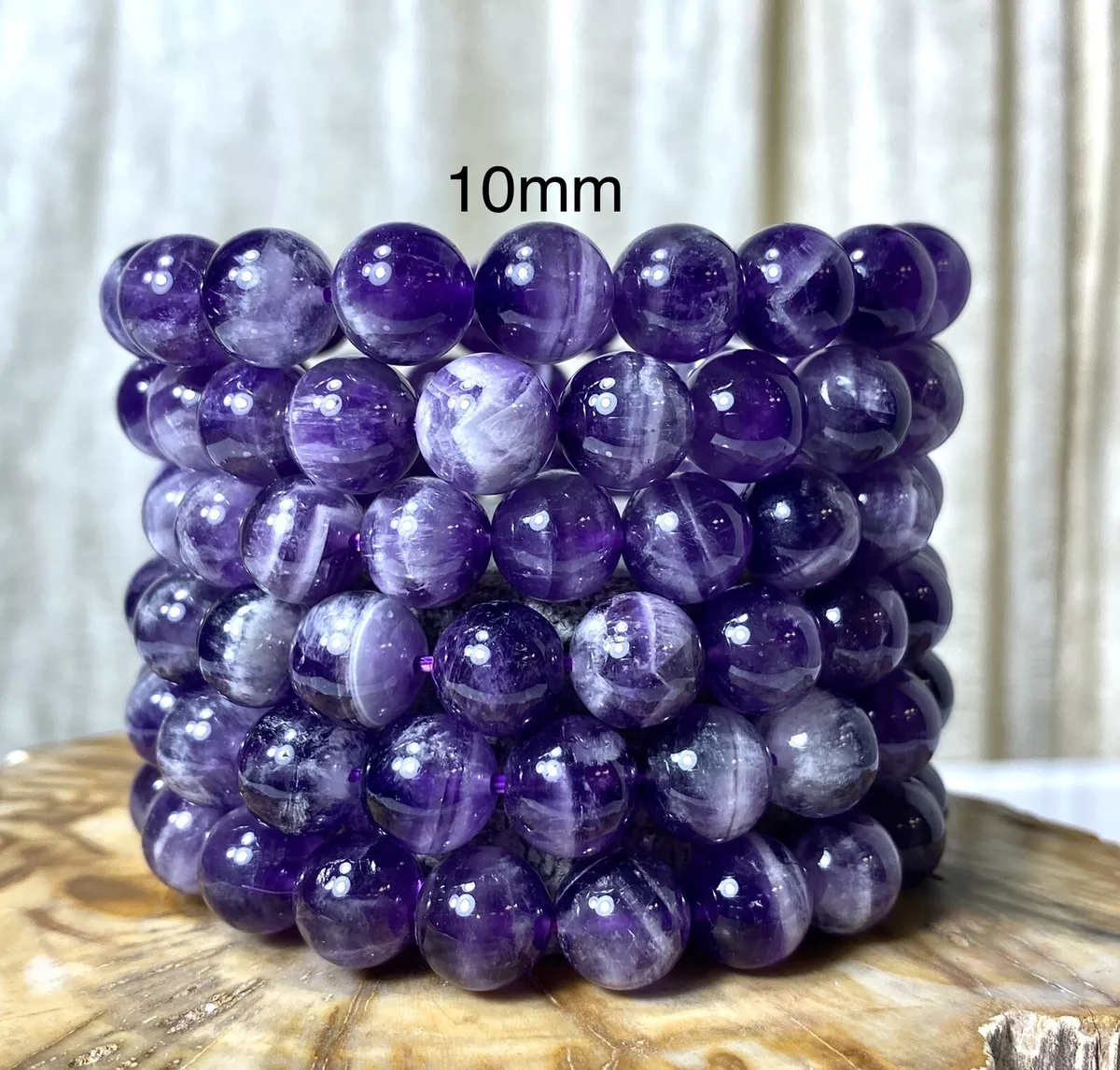 Wholesale Lot 6 Pcs Natural Chevron Amethyst 10mm 7.5 Crystal