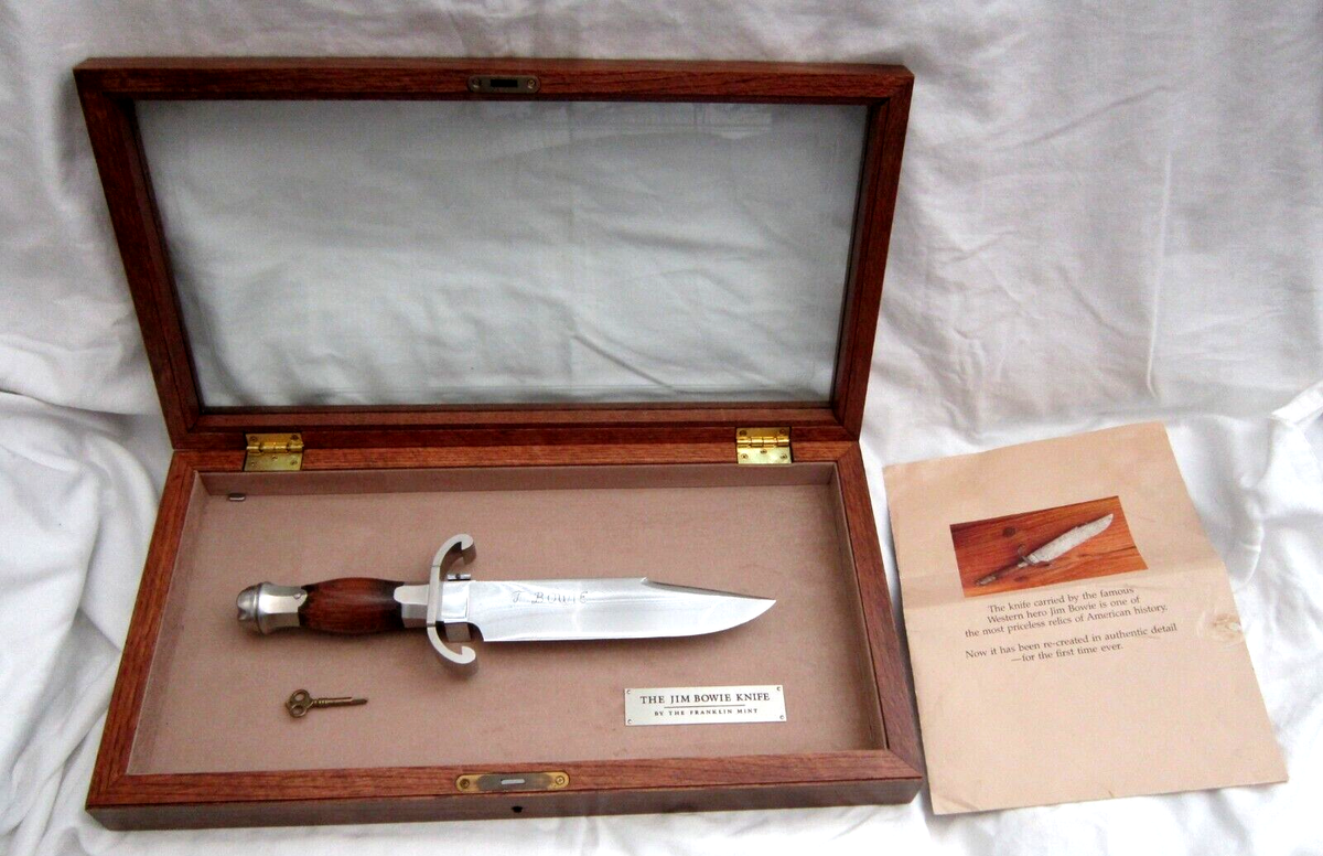 The Jim Bowie Knife from The Franklin Mint with display case with
