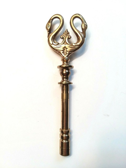 Decorative Brass Swans Gas Valve Key For Gas Log Fireplace Vintage