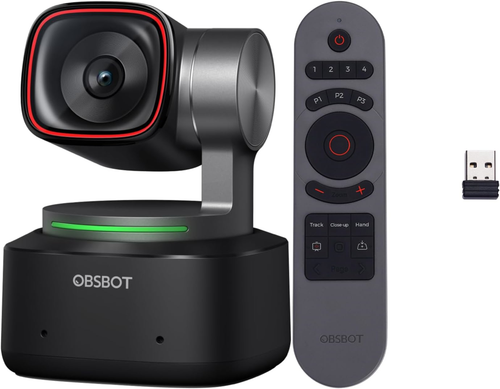 OBSBOT Tiny 2 - Webcam e controller PTZ 4K Tracciamento AI, Vocale, Gesture, Foc