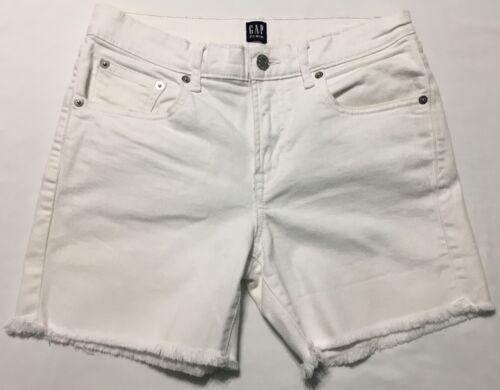 Gap Women's Size 2/26 White Denim Cut-Off Shorts Mid Rise 5" Inseam
