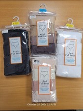 Primark Womens 4 Pack Full Briefs Knickers Underwear Cotton Black/White/Color