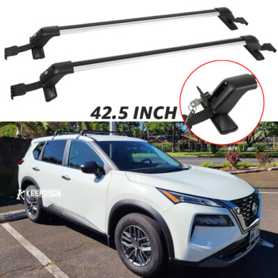 Top Roof Rack Cross Bar Cargo Kayak Carrier w/Lock For Nissan Rogue 2008-2024