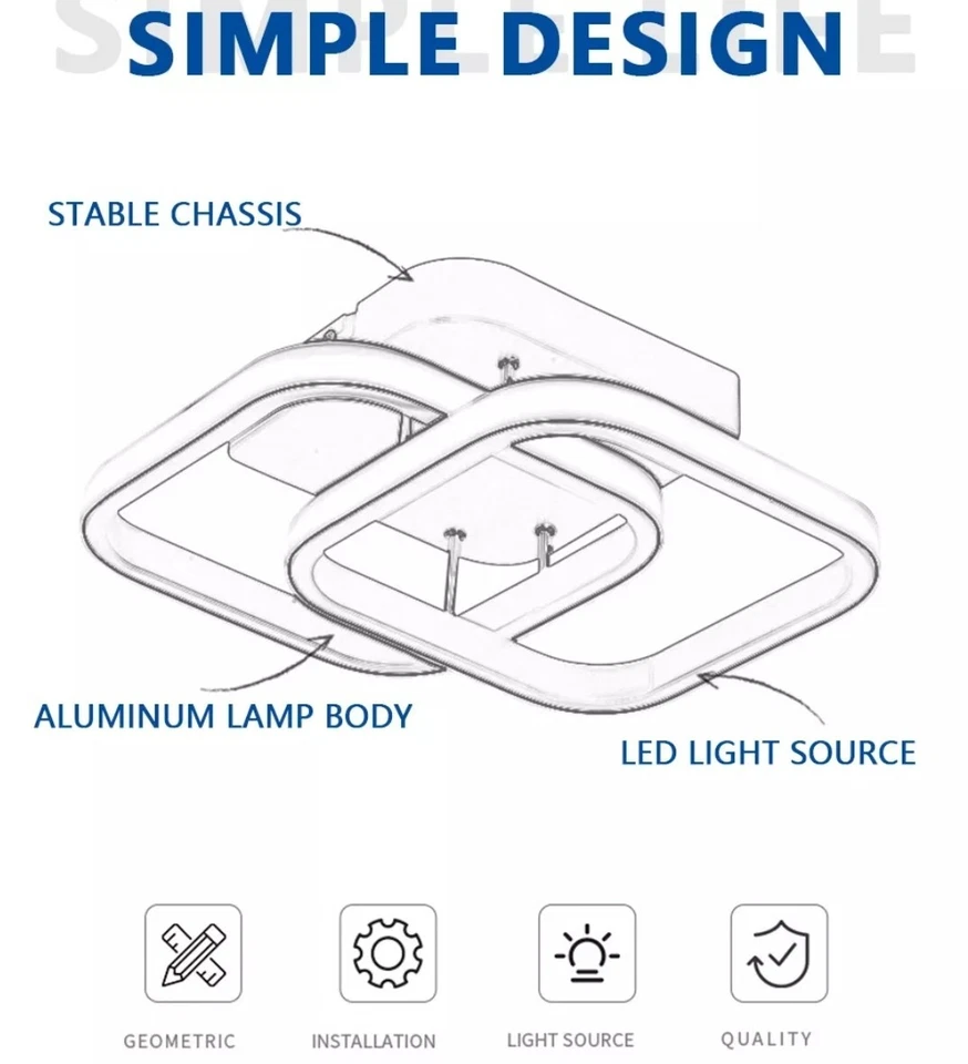 Lampadario Lampada Plafoniera Led 22W Luce Calda moderno Stile design Promo  - Immagine 3 di 3