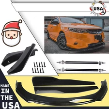 For Kia Forte Front Bumper Lip Splitter Spoiler Body Kit Side+Skirt