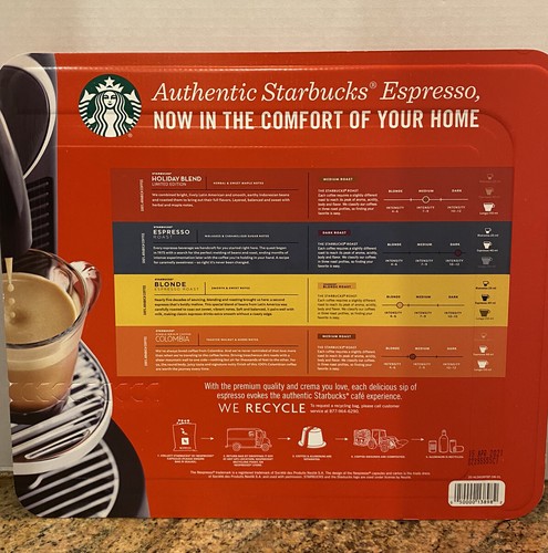 Starbucks Nespresso Coffee Espresso Blonde Colombia Holiday Blend 60 Capsules - Picture 2 of 3