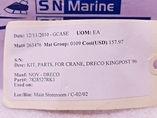 Rexroth P-104266-K0000 Cartridge Rod Kit For Crane Dreco Kingpost 96 - Picture 8 of 9