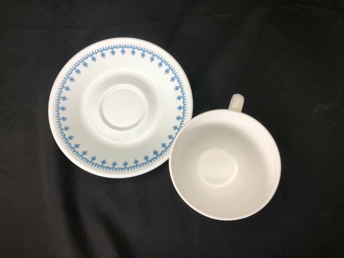 Taza de café y platillo vintage Corelle livingware azul copo de nieve varios disponibles - Imagen 5 de 8