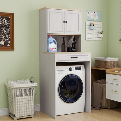 #ad Over the Washer Dryer and Robot Vacuum Storage Cabinet suitable for Compact Was $219.82