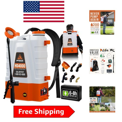 #ad Versatile 4 Gallon Backpack Sprayer 90 PSI Pressure amp; 6 Nozzles for All Tasks $339.99