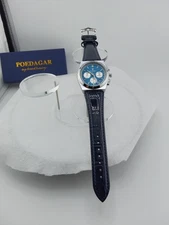 Luxury Chronograph Blue Dial 40mm With Blue Leather Strap  970