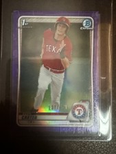 2020 Bowman Draft Chrome Evan Carter Purple Refractor 137/250 #BD-126 1st Bowman