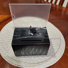 Caja de Sugerencias Acrílico con Ranura y Punta de Bloqueo Tarro Punta Acrílica Caja para Bartender...