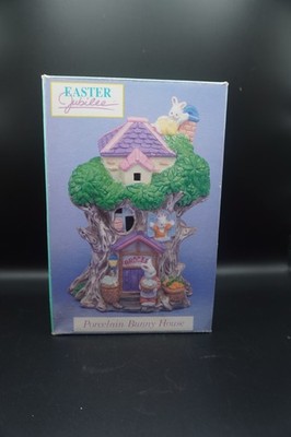 Vintage Easter Jubilee Porcelain Grocery Bunny House Original Box K Mart