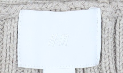 H&M Women's Beige Cardigan, Relaxed V-Neck Size 12 - Picture 5 of 12