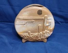 Vintage Frankoma #4 Ceramic Desert Cactus Scene Planter Vase Plainsman Brown