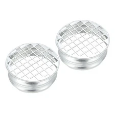 2 Pcs 4 Inch Galvanized Steel Round Duct End Cap with Steel Mesh, Metal Tee Cap