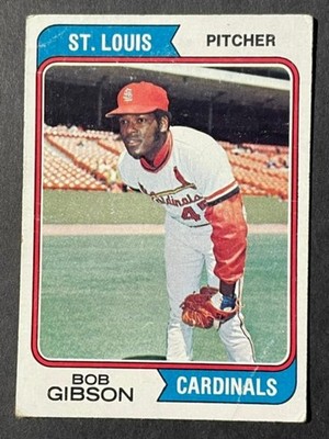 VINTAGE 1974 Topps BOB GIBSON  # 350 - HOF !!! - EX - light creases