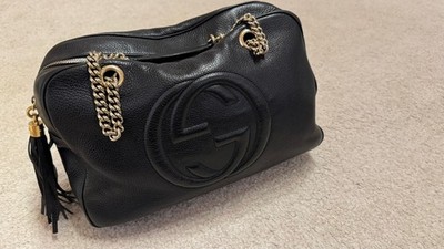 Gucci Tasche Soho Double Chain Leder Schwarz