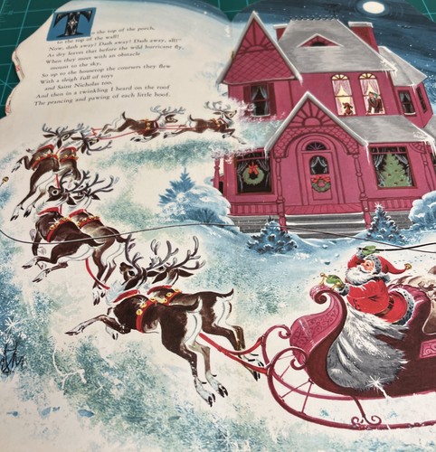 Vintage 1958 Night Before Christmas Whitman Santa Cutout Book Florence Winship - Picture 3 of 5