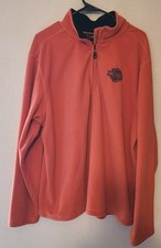Harley Davidson 1/4th Zip Sweater Mens XLarge Orange Pullover Fleece Lightweight