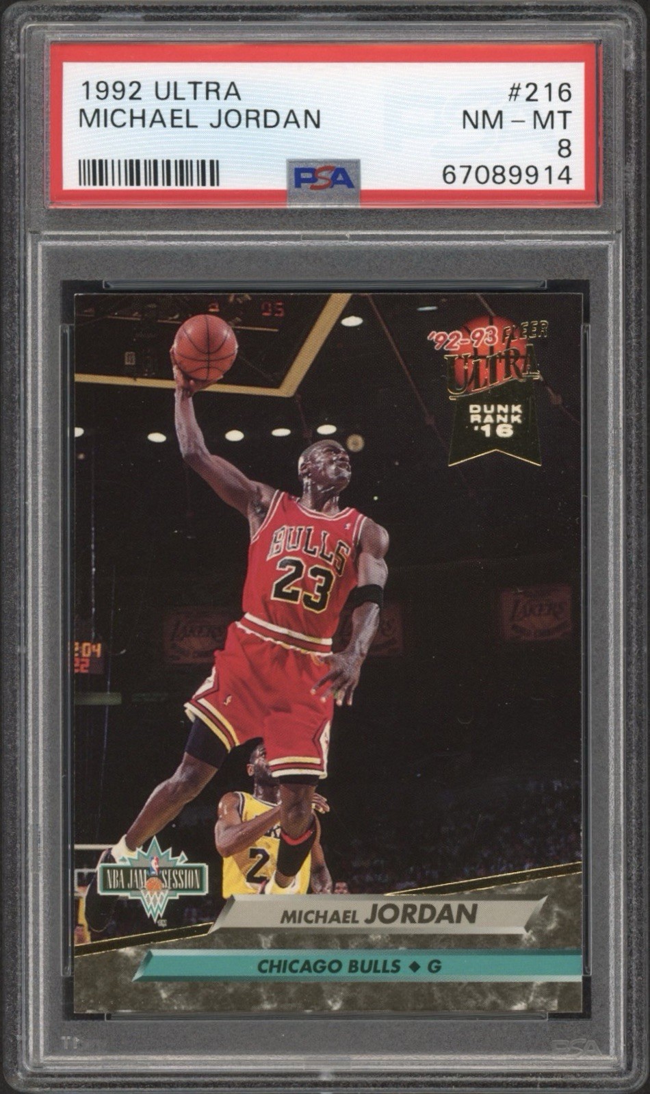 1992 Fleer Ultra Michael Jordan #216 PSA 8 NM-MT HOF Chicago Bulls