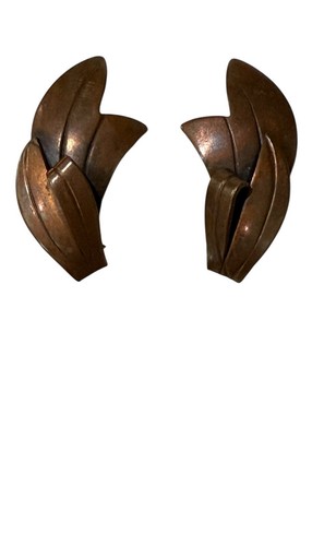 Collar de Cobre MCM Rebajes Firmado De Colección Hoja Dbl Único con Pendientes Sin Firmar - Imagen 9 de 16