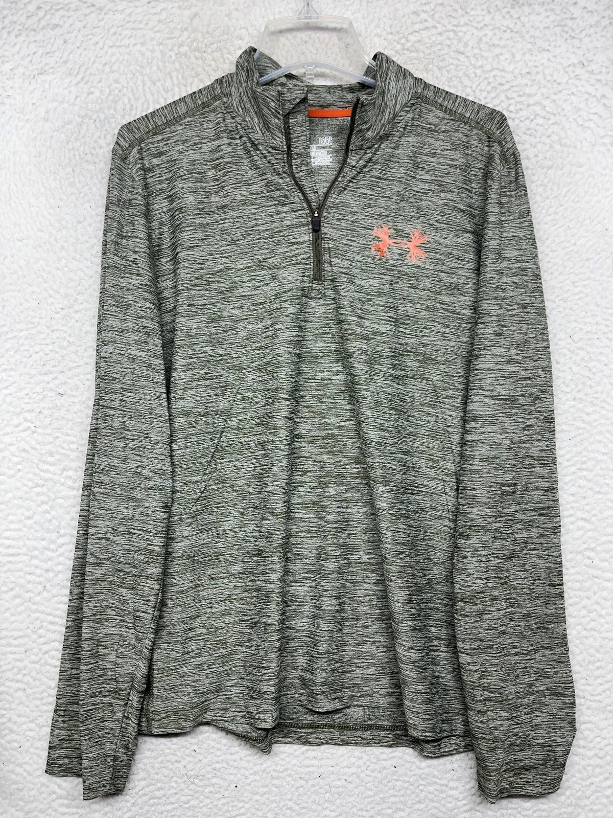 Under Armour Pullover Men Large Green ColdGear Fitted Quarter Zip Hunting Antler
