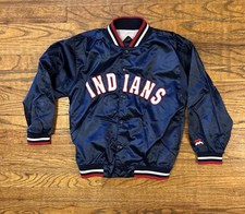 Cleveland Indians Boys Size Youth Medium 12-14 Satin Jacket Mighty Mac Guardians image