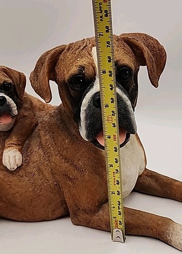 RARE The Danbury Mint Boxer Dogs Figurine Mommy & Me - Picture 24 of 24