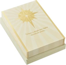 Hallmark Boxed Religious Christmas Cards, Gold Foil Star (40 Cards and 40 Envelo