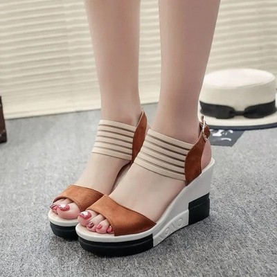 Women's Platform Wedge Sandals Open Toe High Heel Summer Dress Shoes