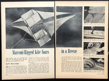 8' wingspread Marconi Rigged KITE Tailless 1947 HowTo build PLANS Flying Cloud
