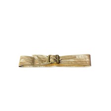 Vintage 80s Metallic Gold Slide Buckle Waist Belt   Adjustable Retro Statement