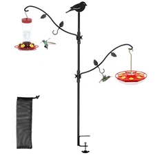 Deck Pole Bird Feeding Station Kit, Porch Multi Hook Bird Feeder Hanging Kit ...