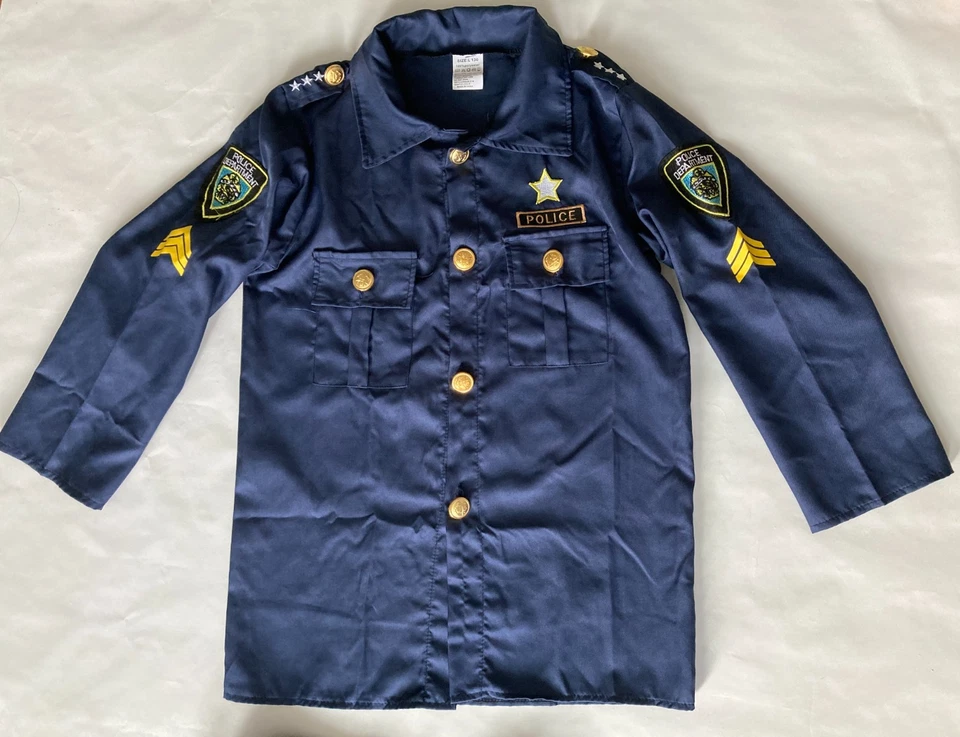 Disfraz de policía para niño uniforme de policía disfraz niños talla L (130) no Halloween Foto 2 de 4