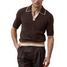 Men's Polo Shirt Casual Short Sleeve Golf Shirt Summer Vacation Beach Shirts