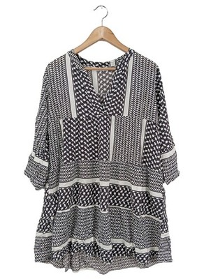 NEW COLLECTION Babydollkleid Damen Kleid schwarz-weiß Casual-Look