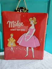 Vintage 1963 Midge Barbie Doll (w/freckles), Case, & Accessories-READ DESCRIPT